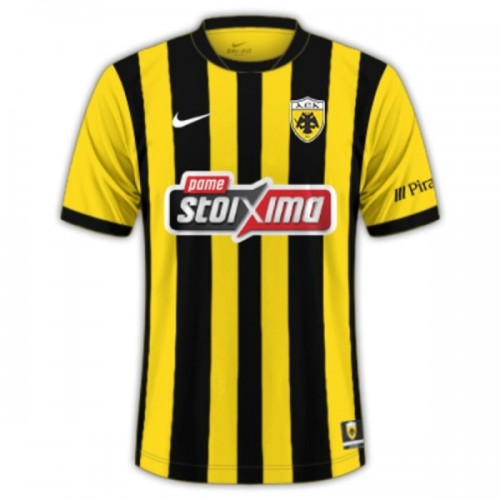 Fotballtrøye AEK Athens Hjemmedrakt 2025-26 Kortermet Fotballtrøye AEK Athens Hjemmedrakt 2025-26 Kortermet